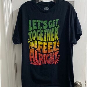 Black Graphic Tee with Colorful Text
